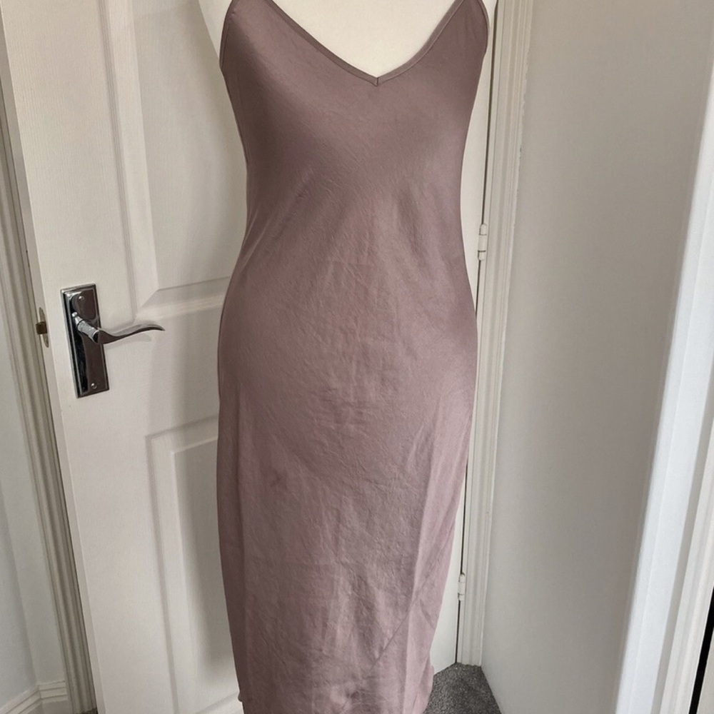 Wilfred Satin Slip Only Dress - Mauve
